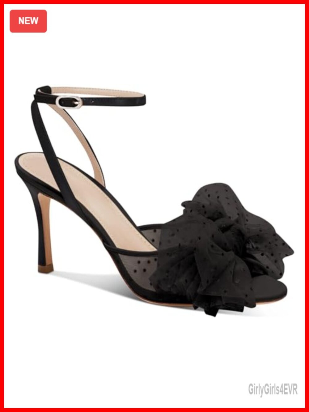 Women's Bow Tie Slingback Peep Toe Mesh High Stiletto Heel Sandals